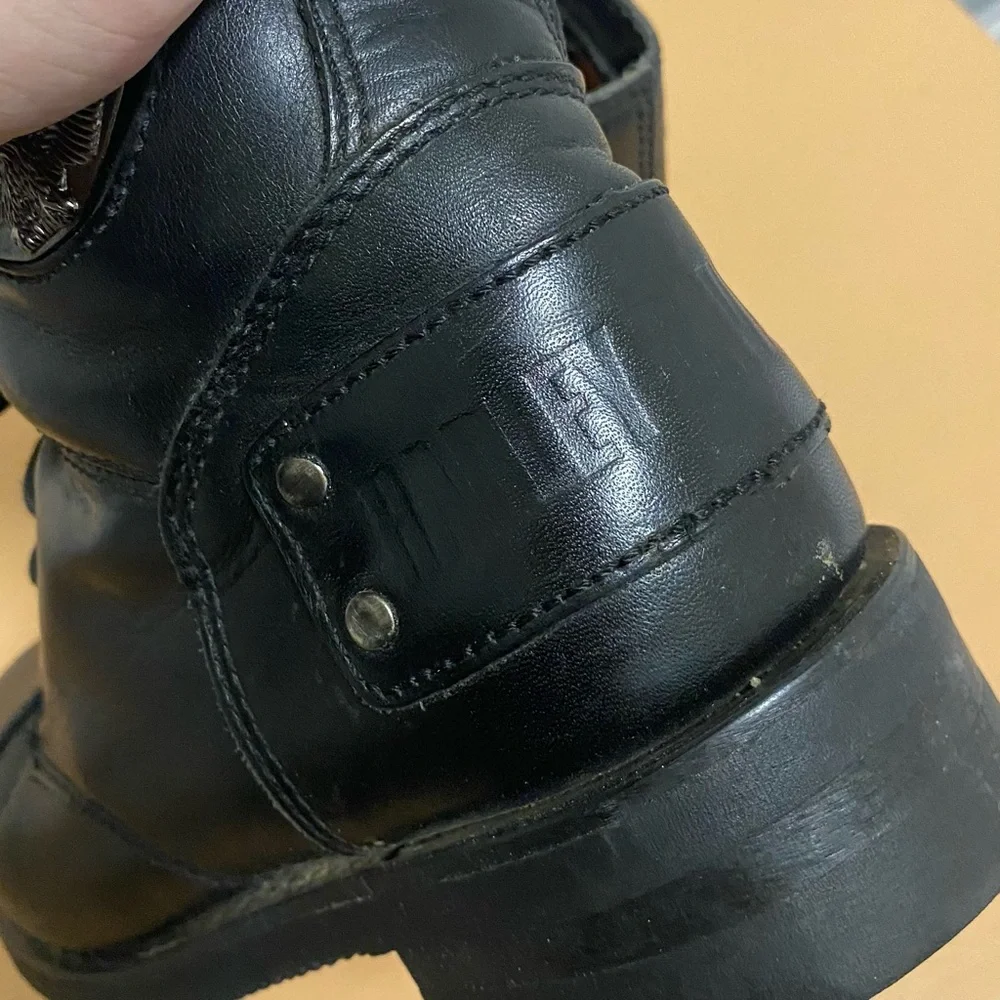 Harley Davidson Womens Black Lace Up Motorcycle Boots - Picture 7 of 13